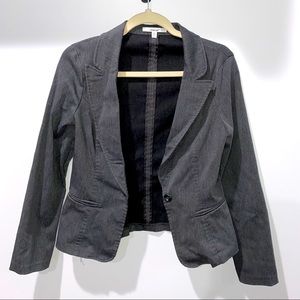 Papaya Gray One Button Blazer